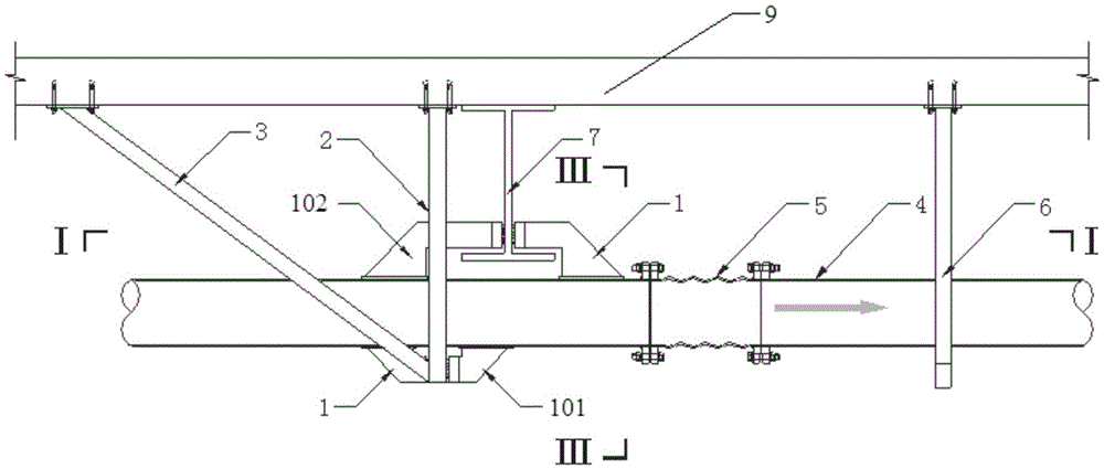 A bracket system for horizontal steel pipes