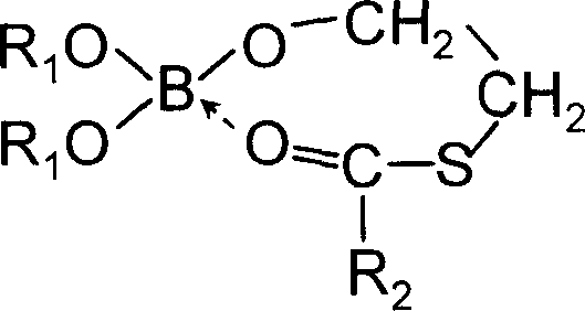 Coordination type boric acid ester coupler containing sulfur element and its preparing process