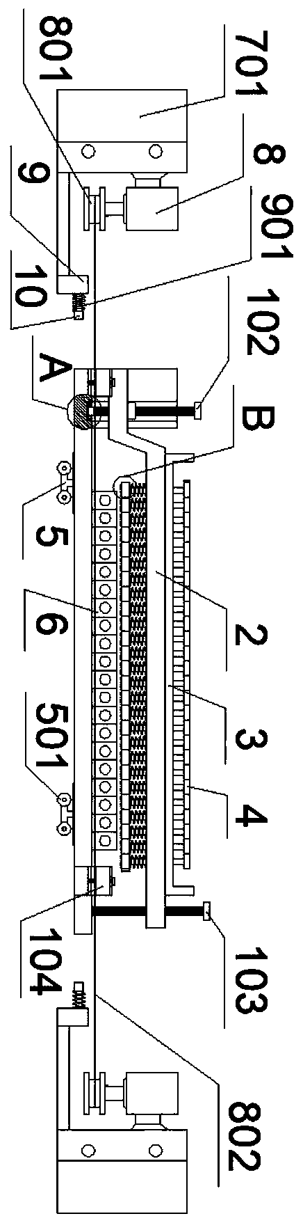 A conveying device with clamping function for the production of electronic connectors