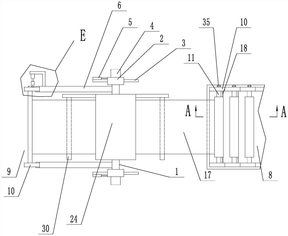 Single-shaft automatic feeding and discharging wall cloth processing device
