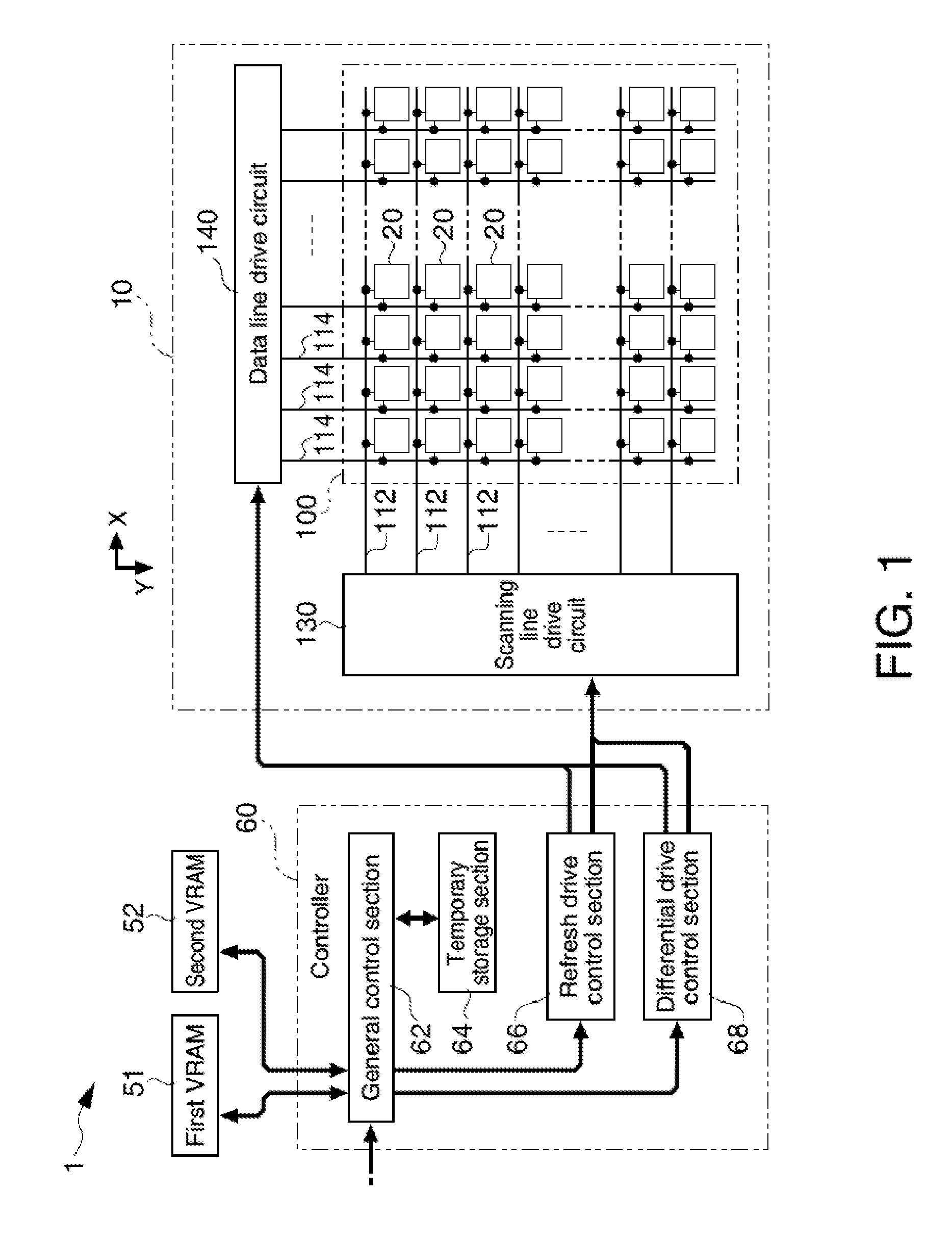Control device, electro-optical device, driving method for electro-optical device and electronic apparatus