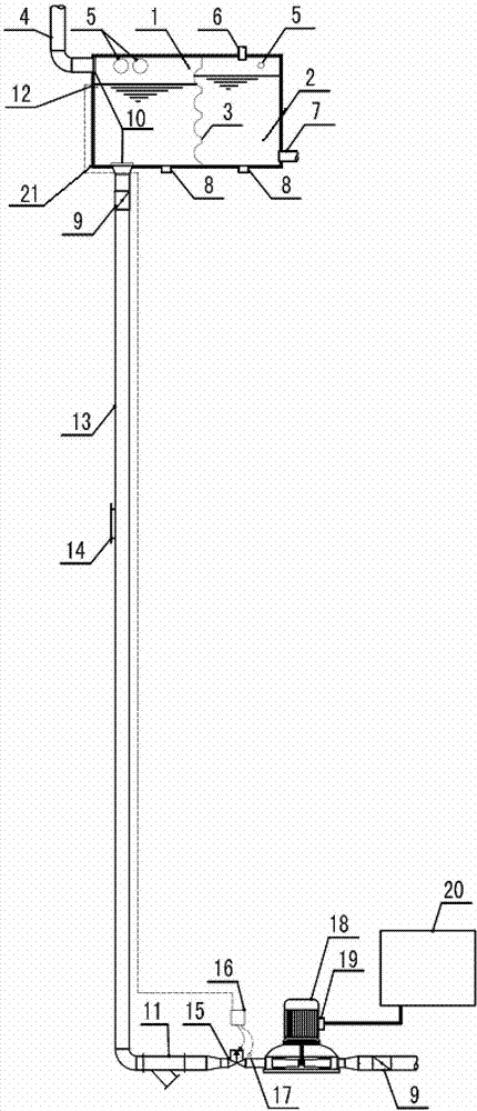 Water potential energy power generation and heat recovery system for super-high-rise building