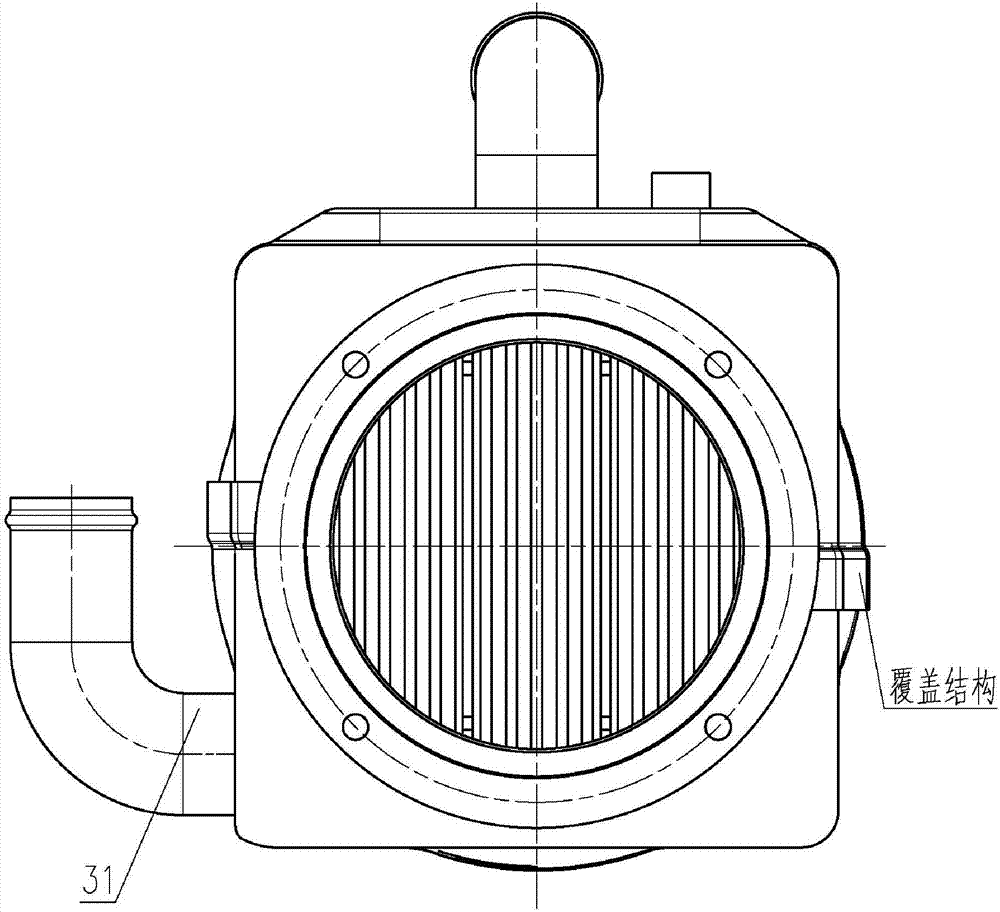 Circular pipe and flat pipe combined combustion waste heat utilization heat exchange device
