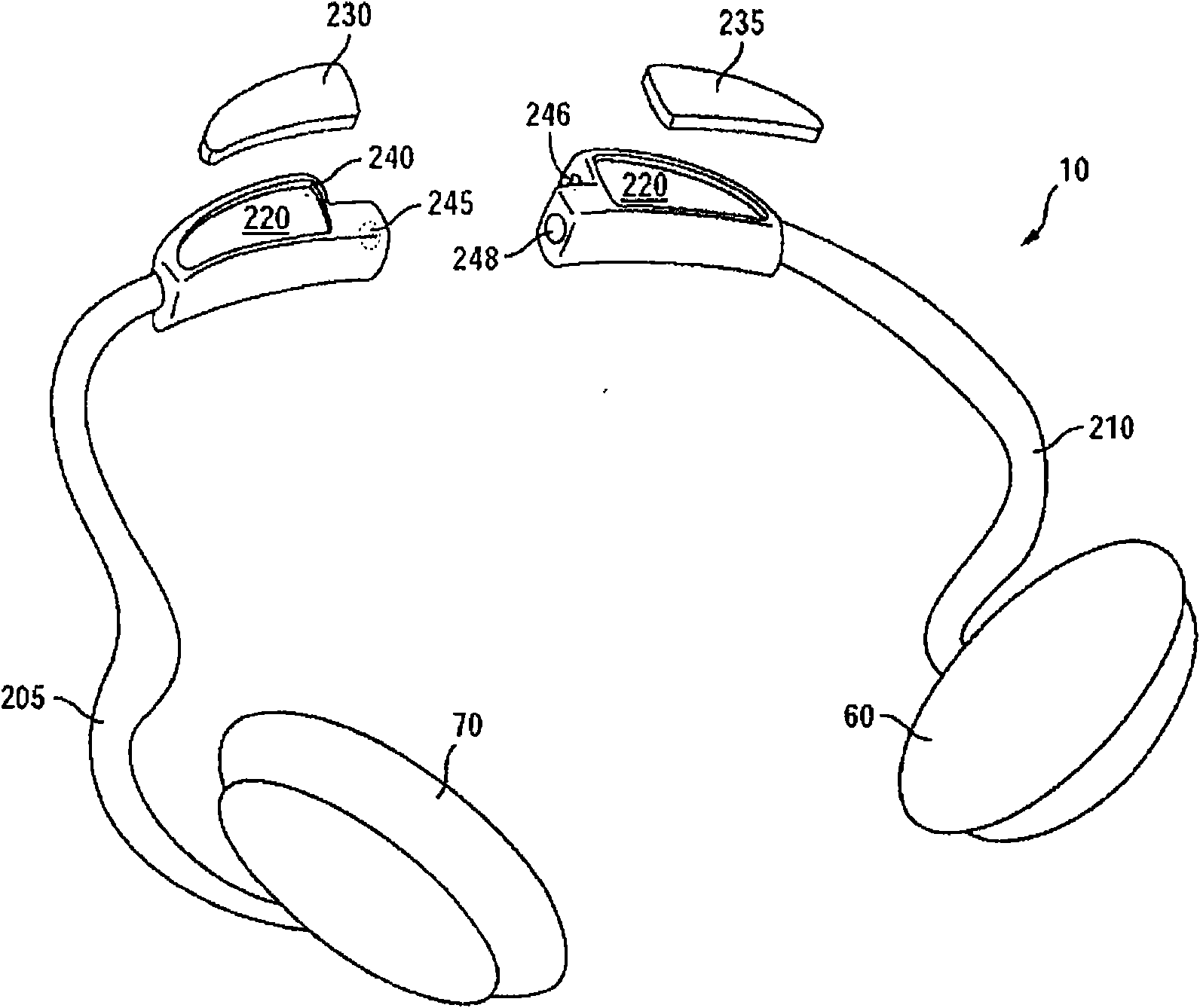 Personal audio set with adjustable force mechanisms