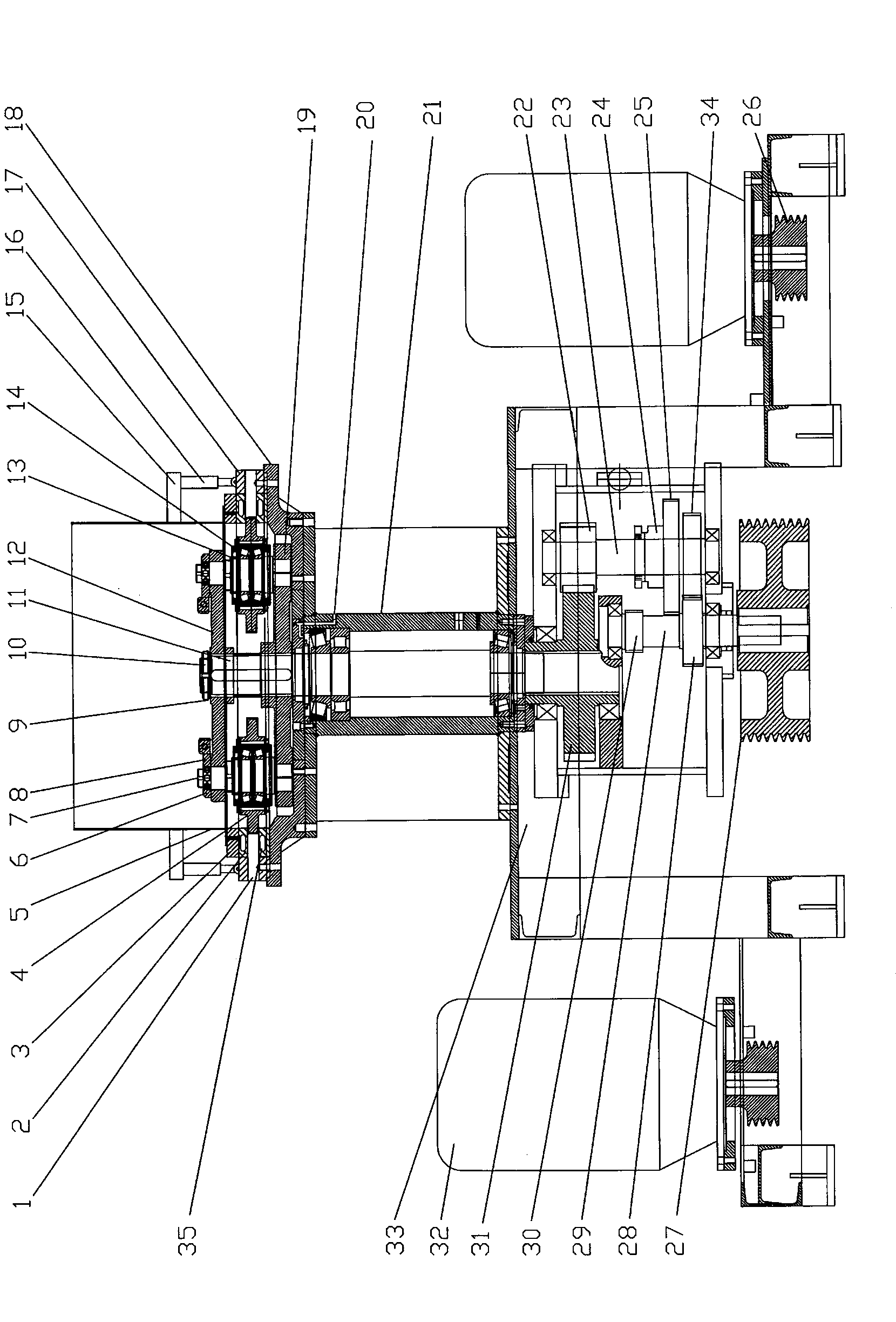 Speed changing type straw briquetting machine and application thereof
