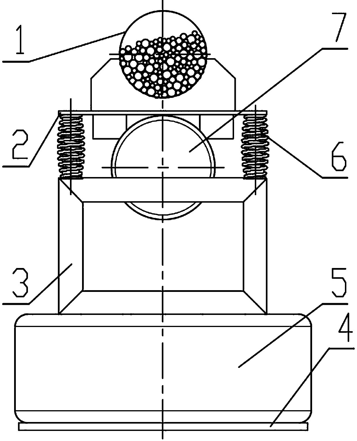 Mixed density medium double-plastid vibration mill with convex springs without join of cycles