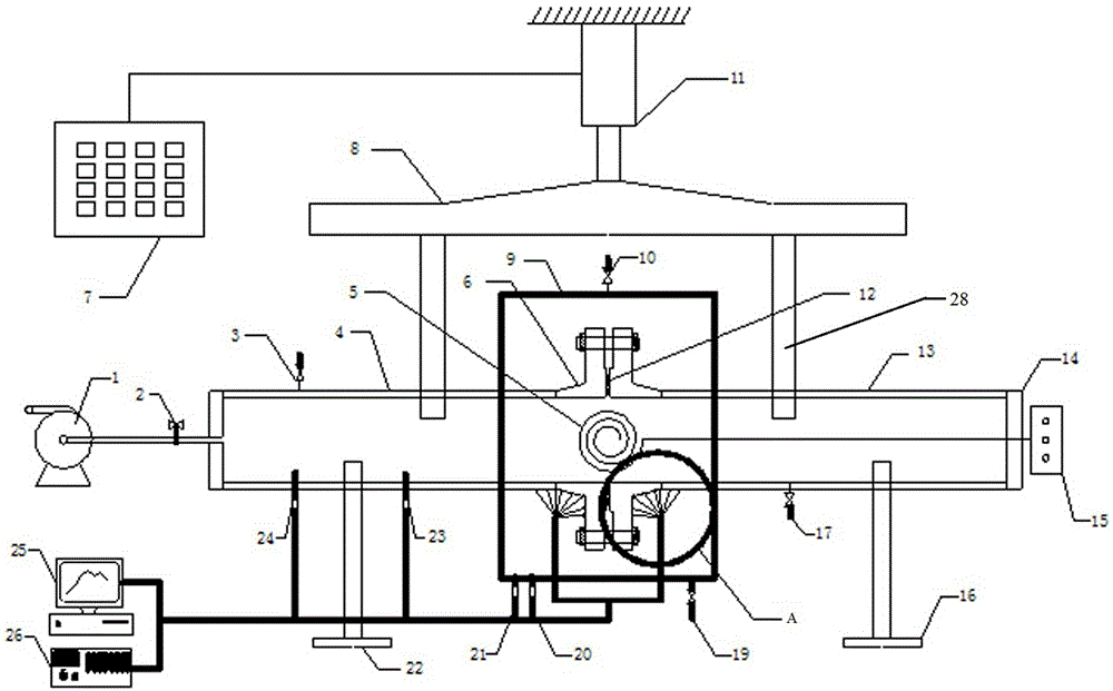 System for testing high-temperature pipeline flange under action of outer bending moment