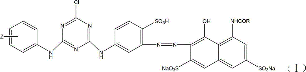 Yellow-light red reactive dye and preparation method thereof