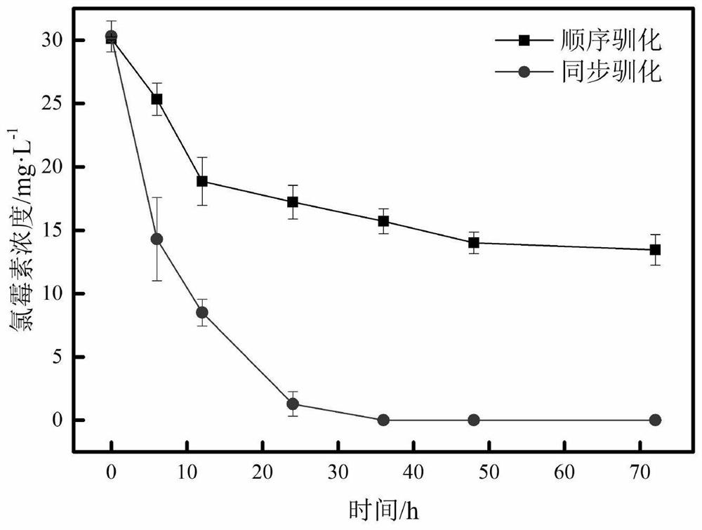 Enrichment method of electroactive biofilms for antibiotic wastewater treatment