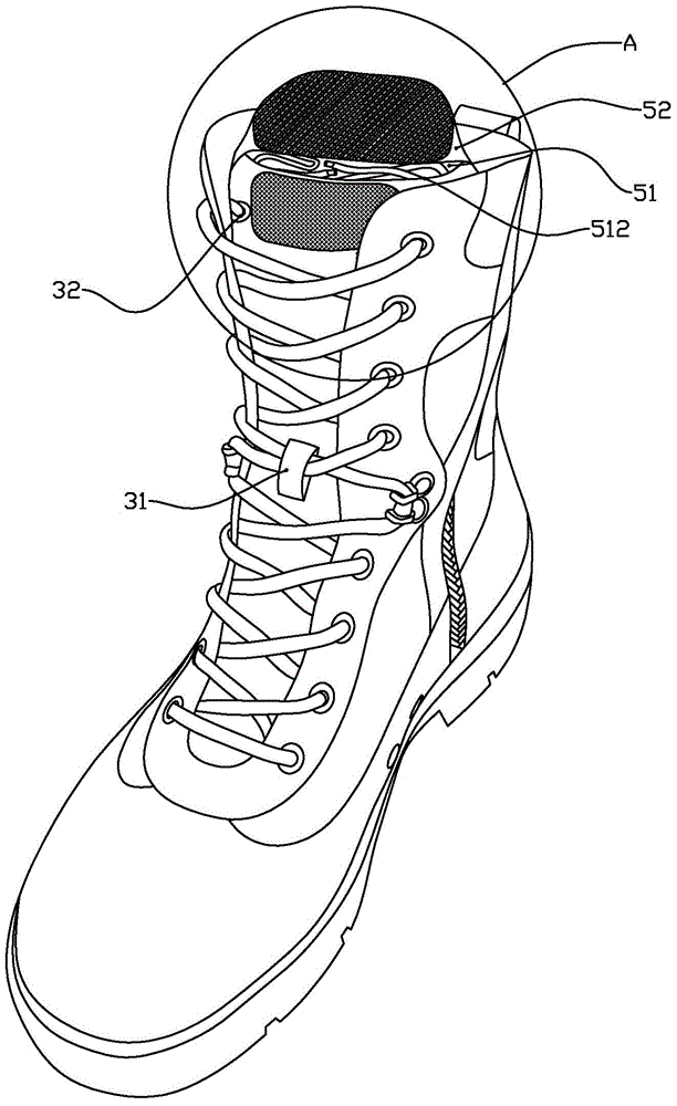 Shoelace concealment structure, shoe tongue with shoelace concealment structure and shoe with shoelace concealment structure