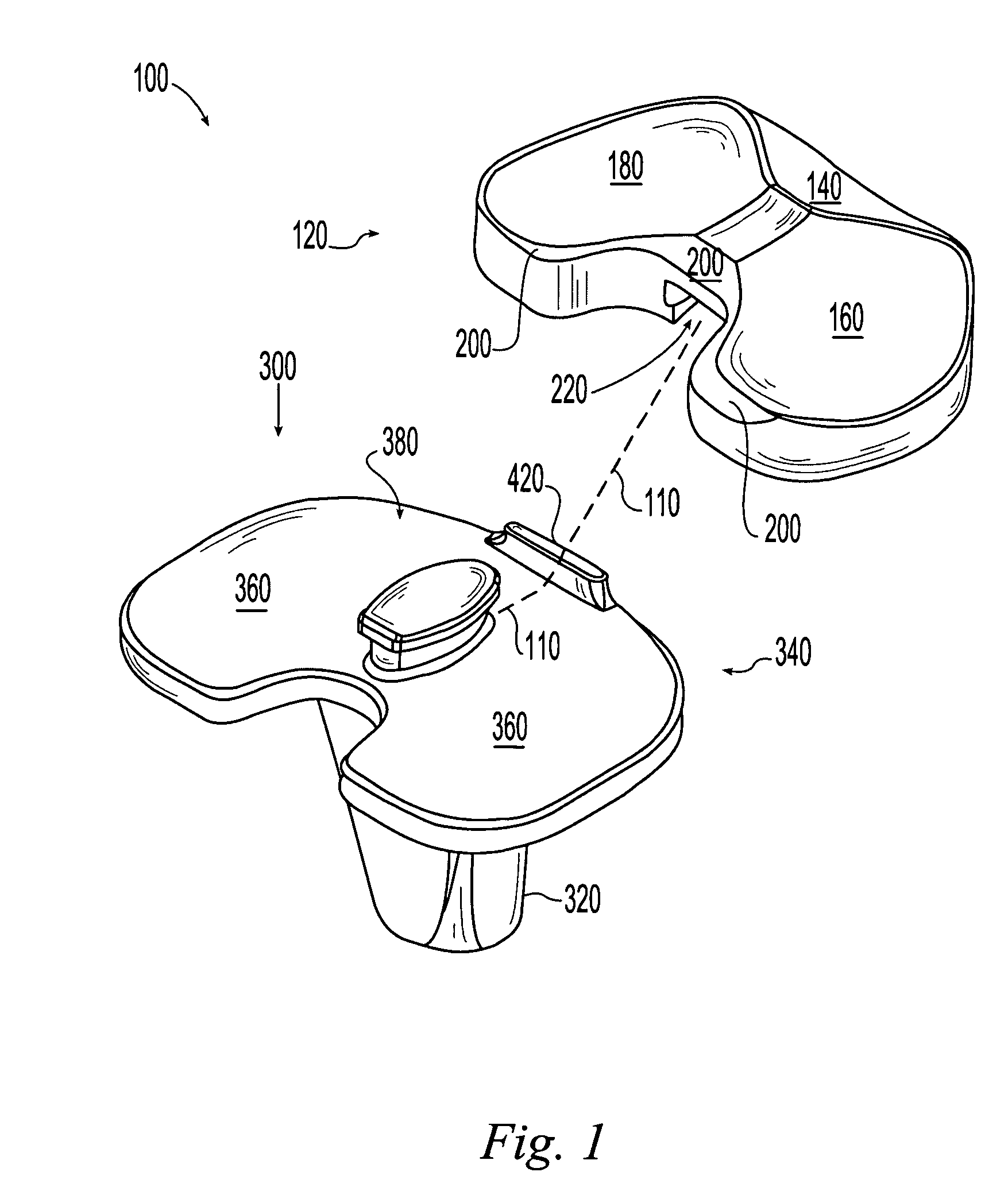 Tibial knee component with a mobile bearing
