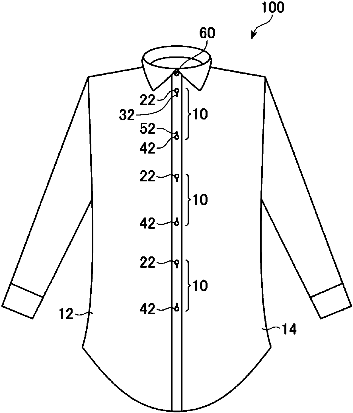 Button and button hole structure