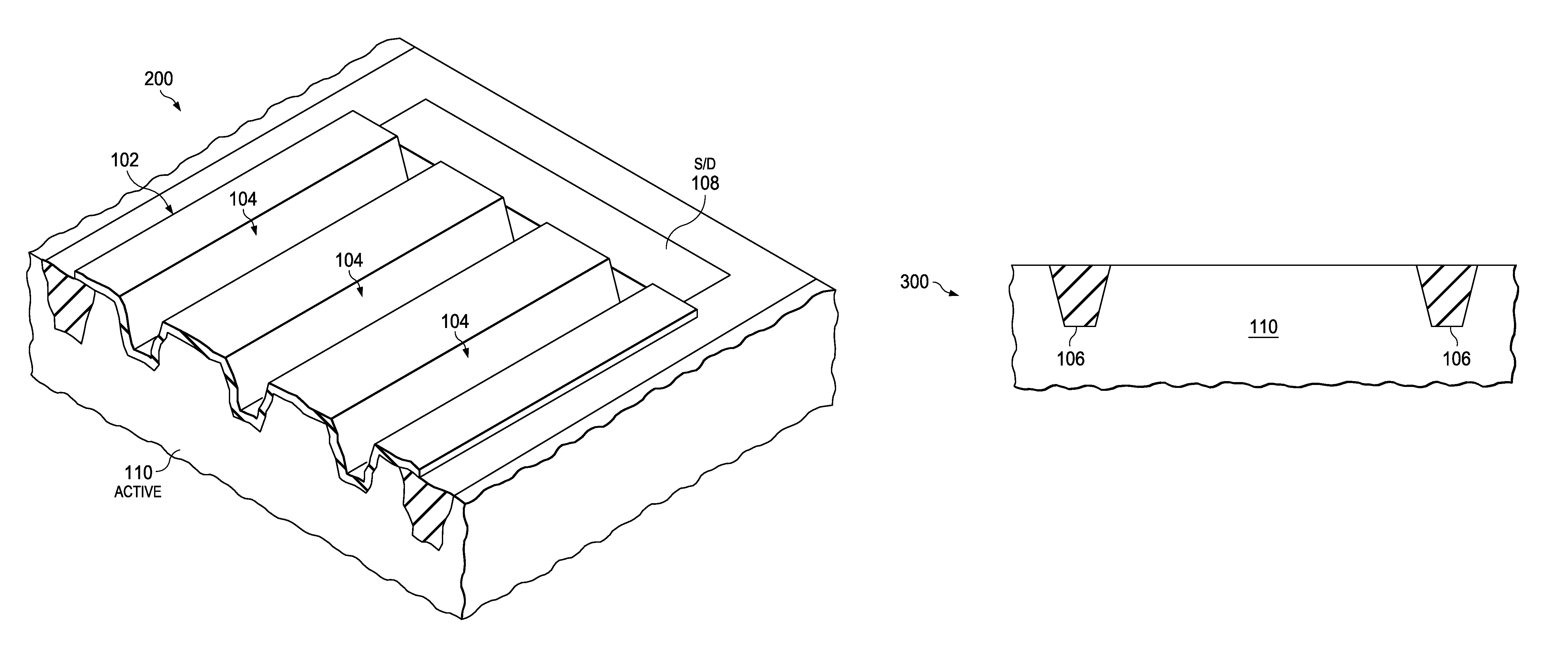 Transistors with recessed active trenches for increased effective gate width