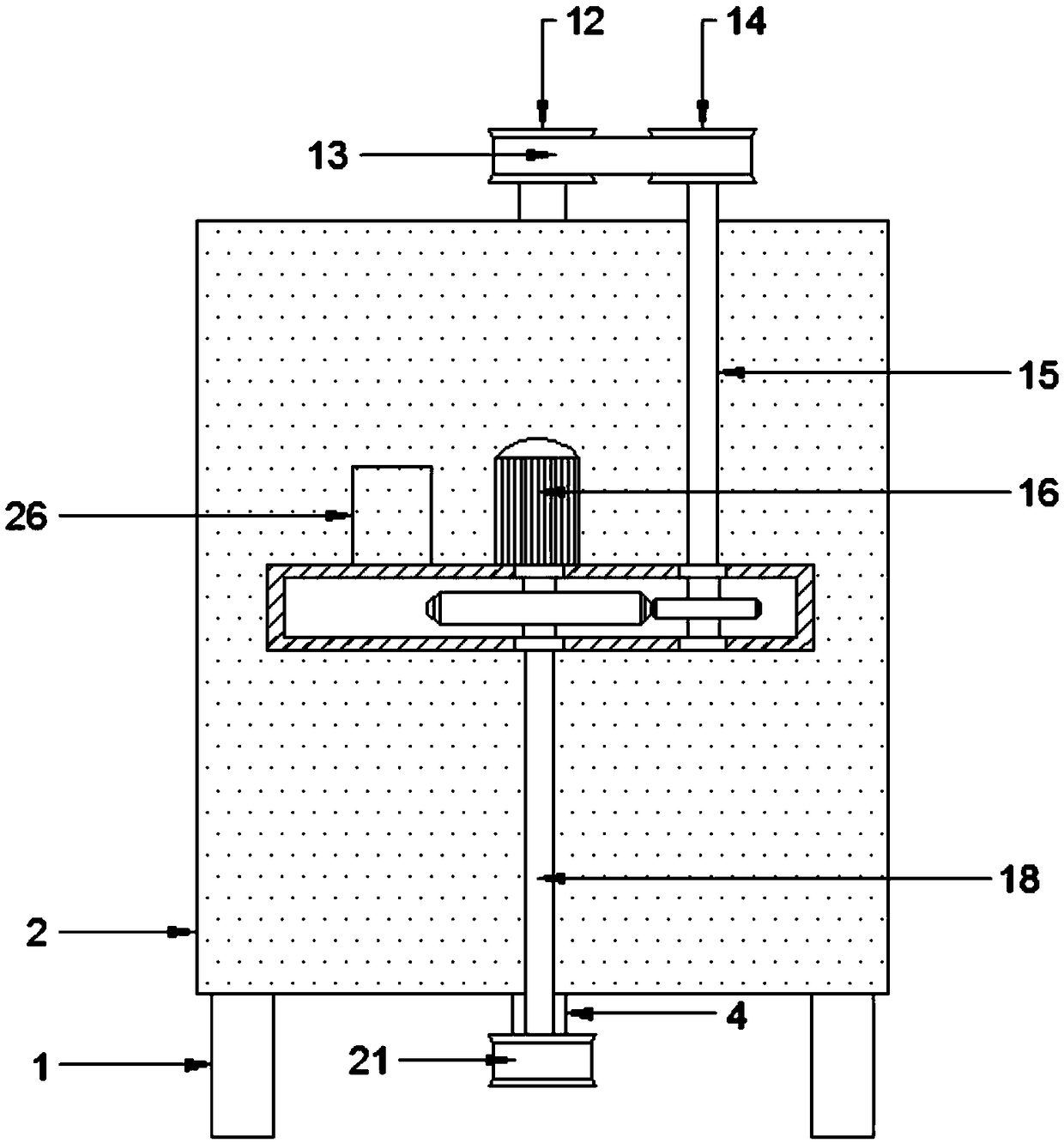 Bidirectional linkage grinding soaking device for waste paperboards