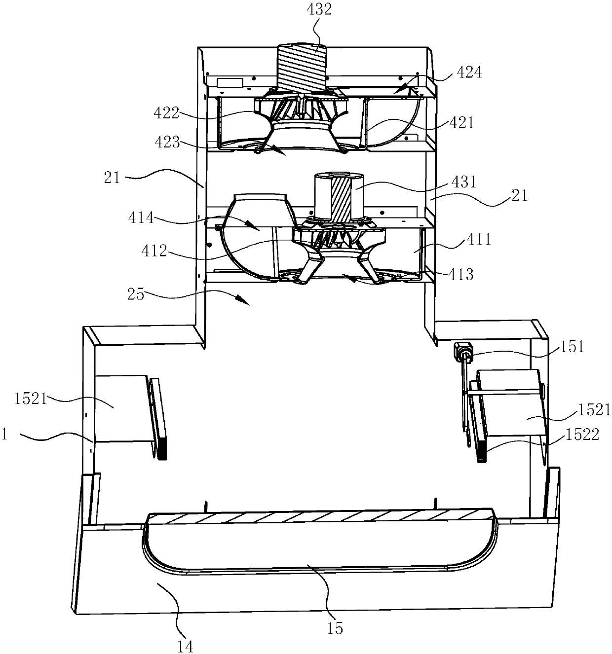 Near-suction type range hood