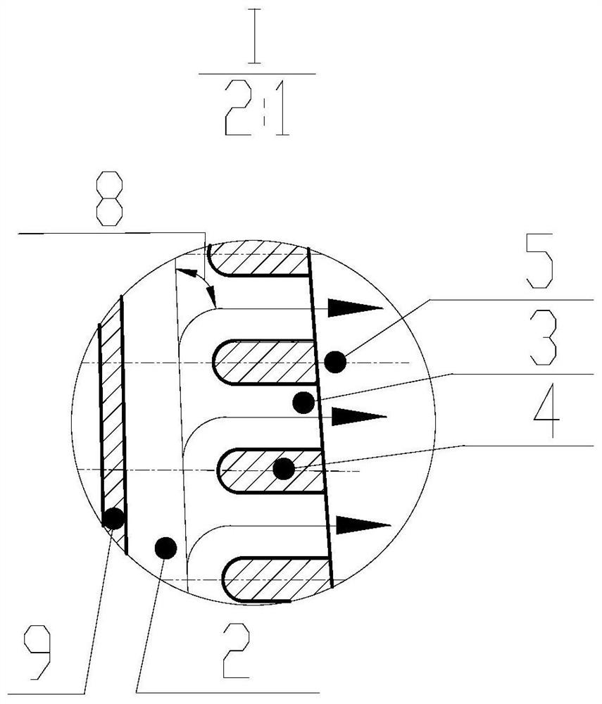 A fold-line exhaust splitting structure for the trailing edge of a turbine blade