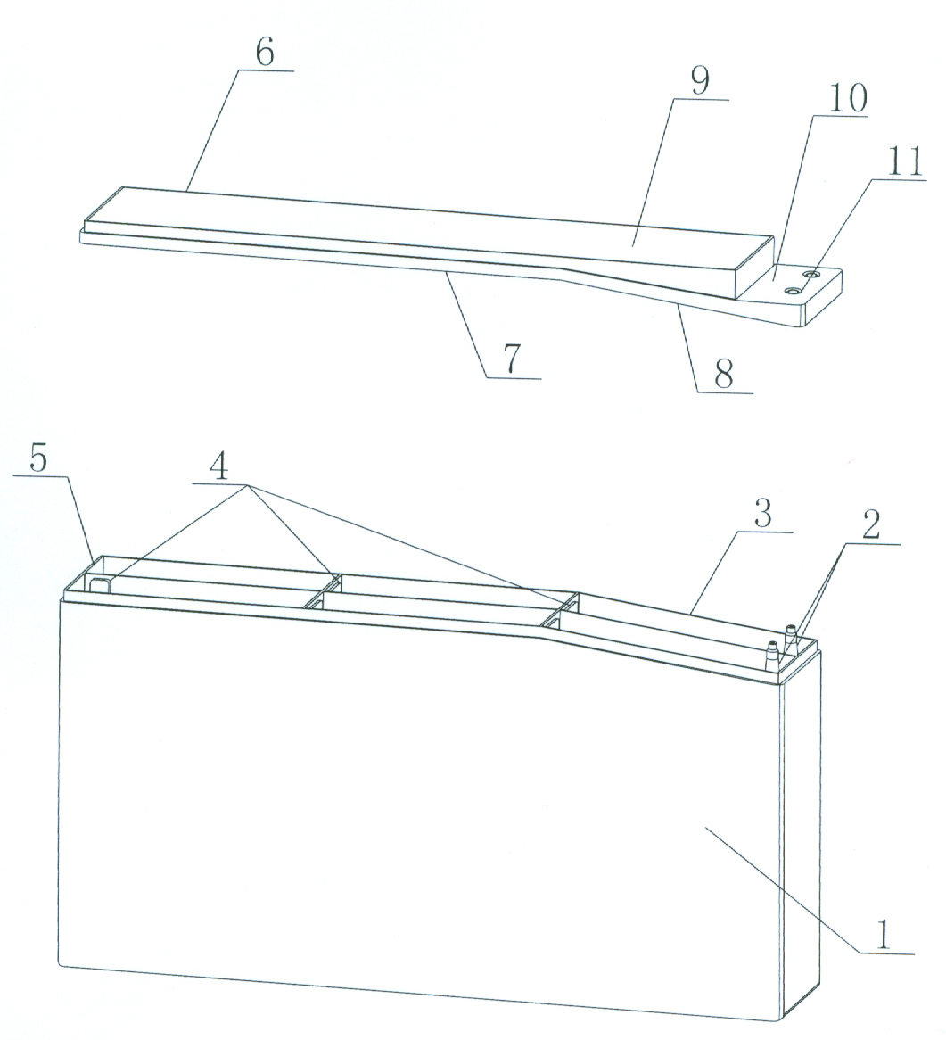 Front terminal long and narrow valve control lead acid battery shell