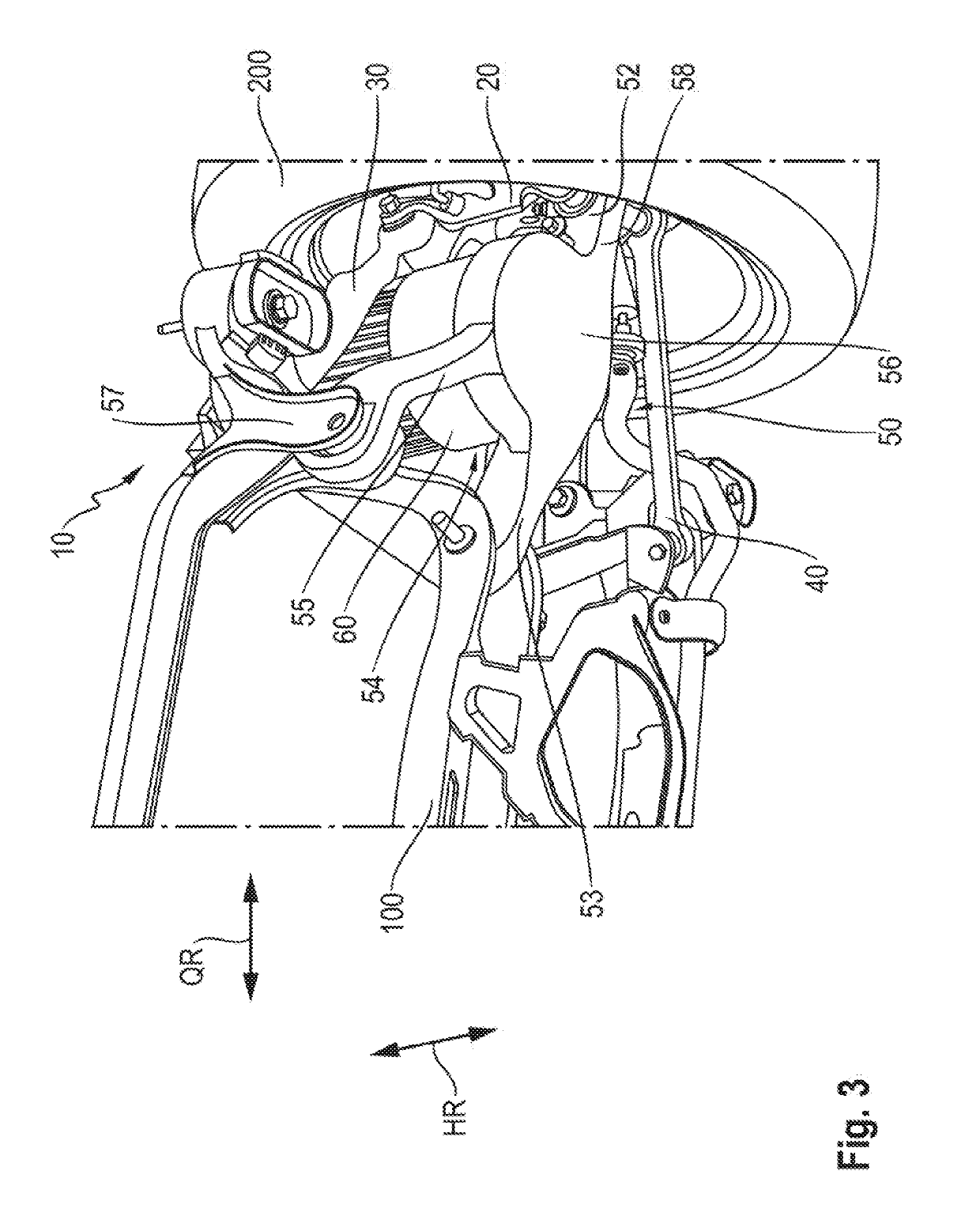 Axle device for the connection of a wheel to the body of a vehicle