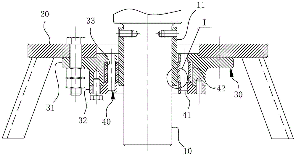 Composite bearing deflection limiting device for stirring shaft