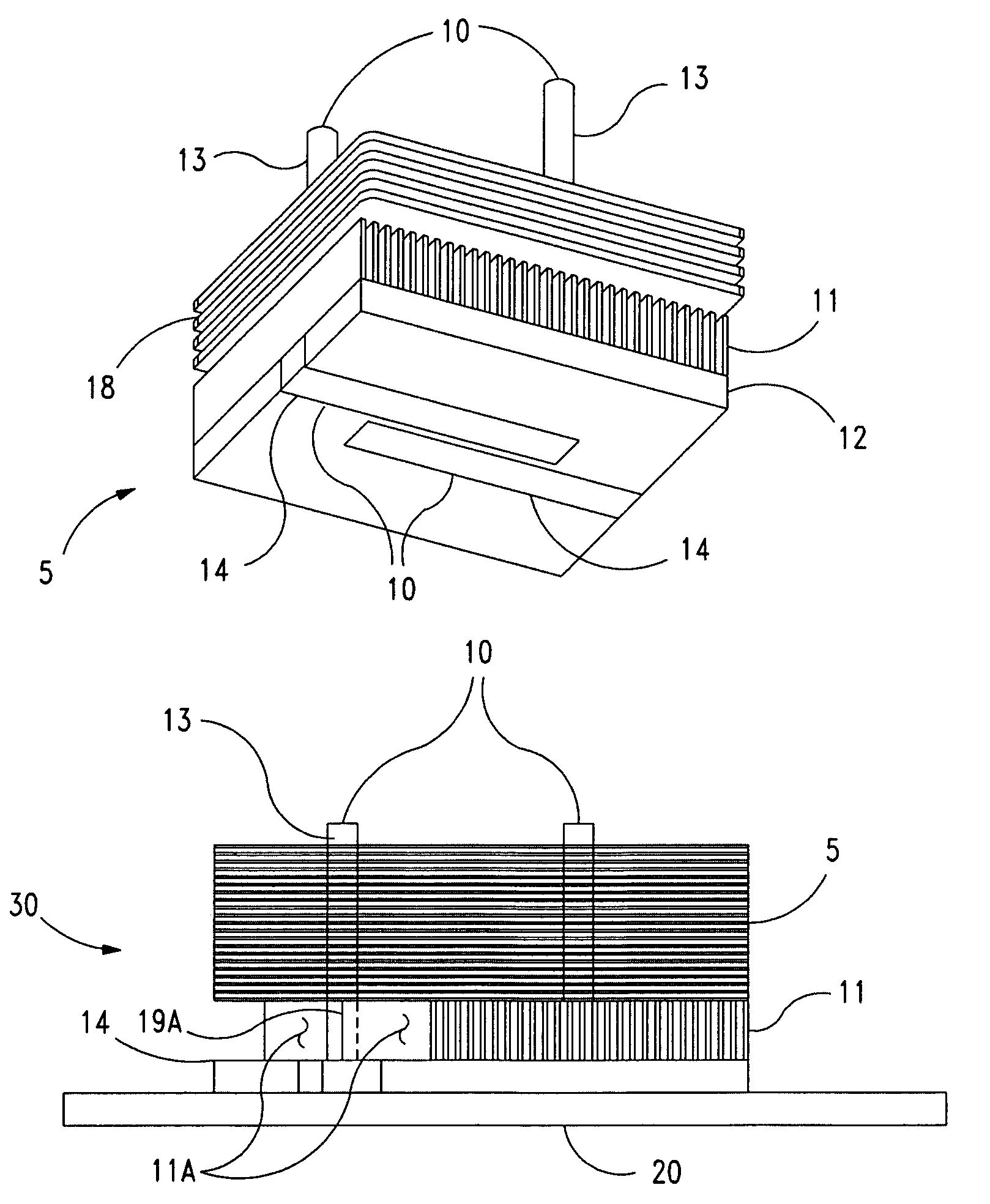 Heat sink with angled heat pipe