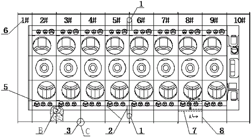 Casting core-splitting process for Vee cylinder block