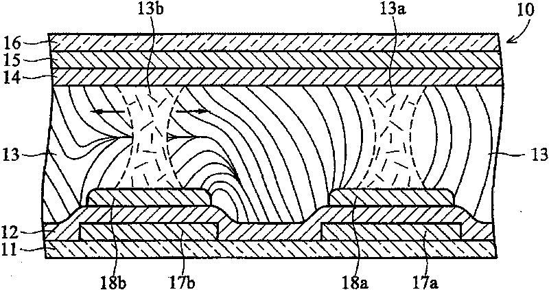 Cholesterol liquid crystal display device with actuated thin film element