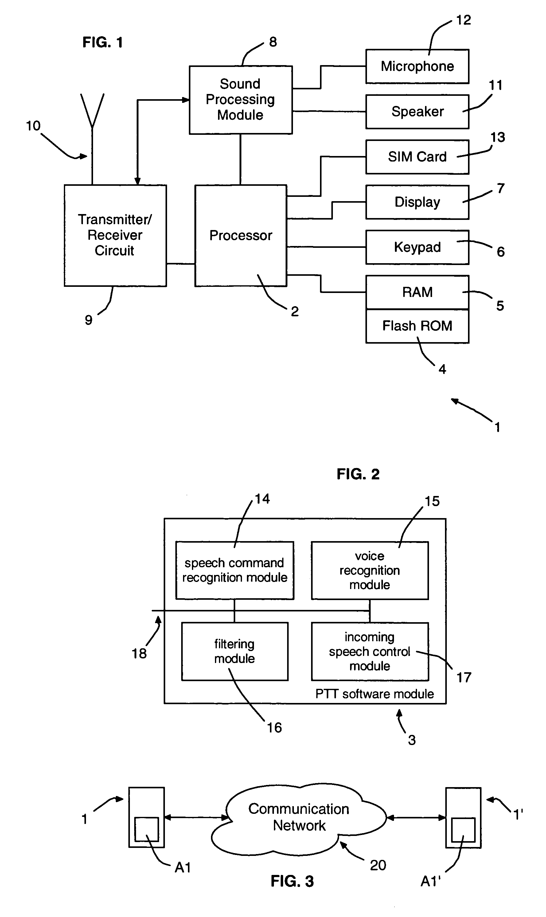 Push-to-talk mobile communication terminals