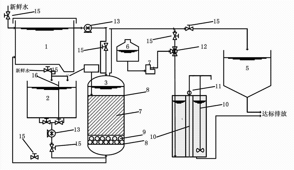 Rural domestic waste water treatment recycling process and device