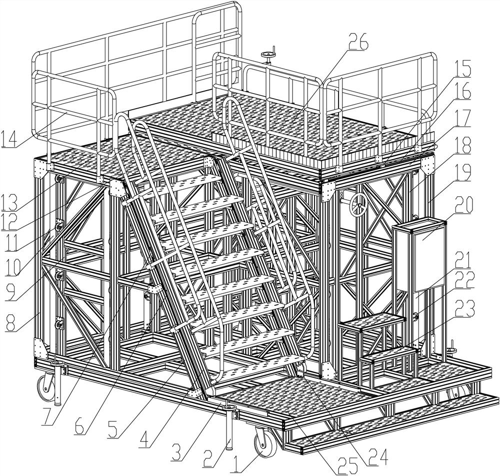 Engine and propeller system working platform and using method