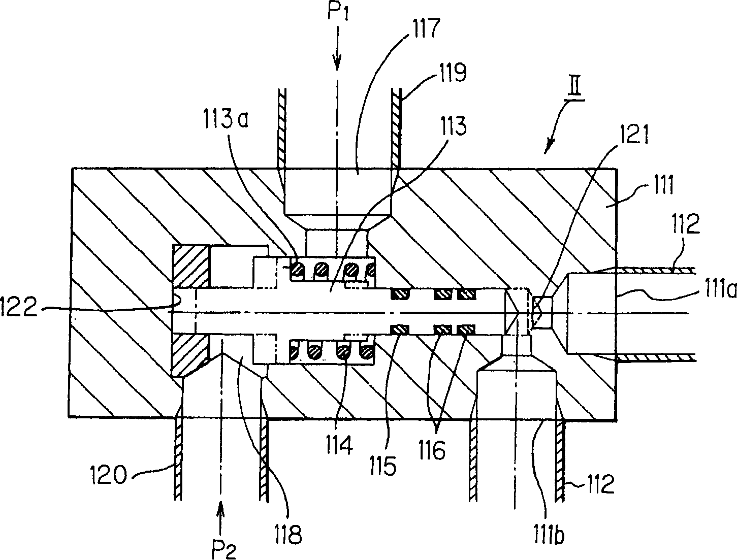 Self-contained regulating valve, and compression type refrigerating machine having the same