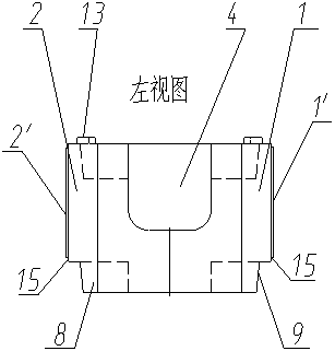 Quoin brick of hollowed automatic centering seam-locking shock-resistant wall brick