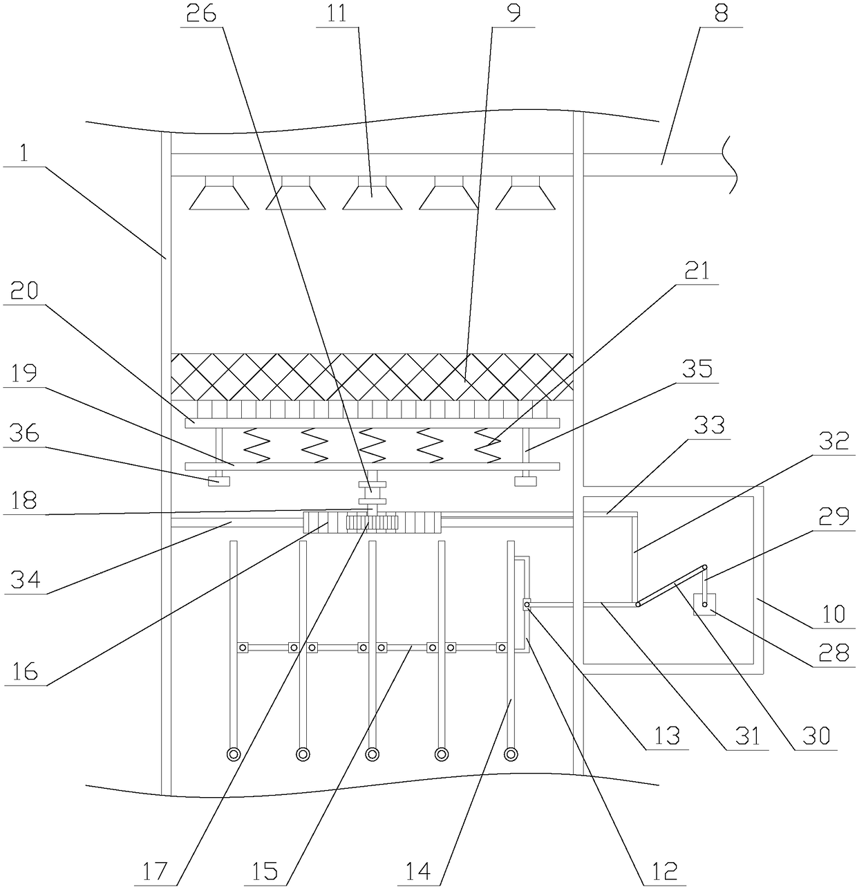 Intelligent desulfurizing tower used for treating industrial waste gas and with guide function