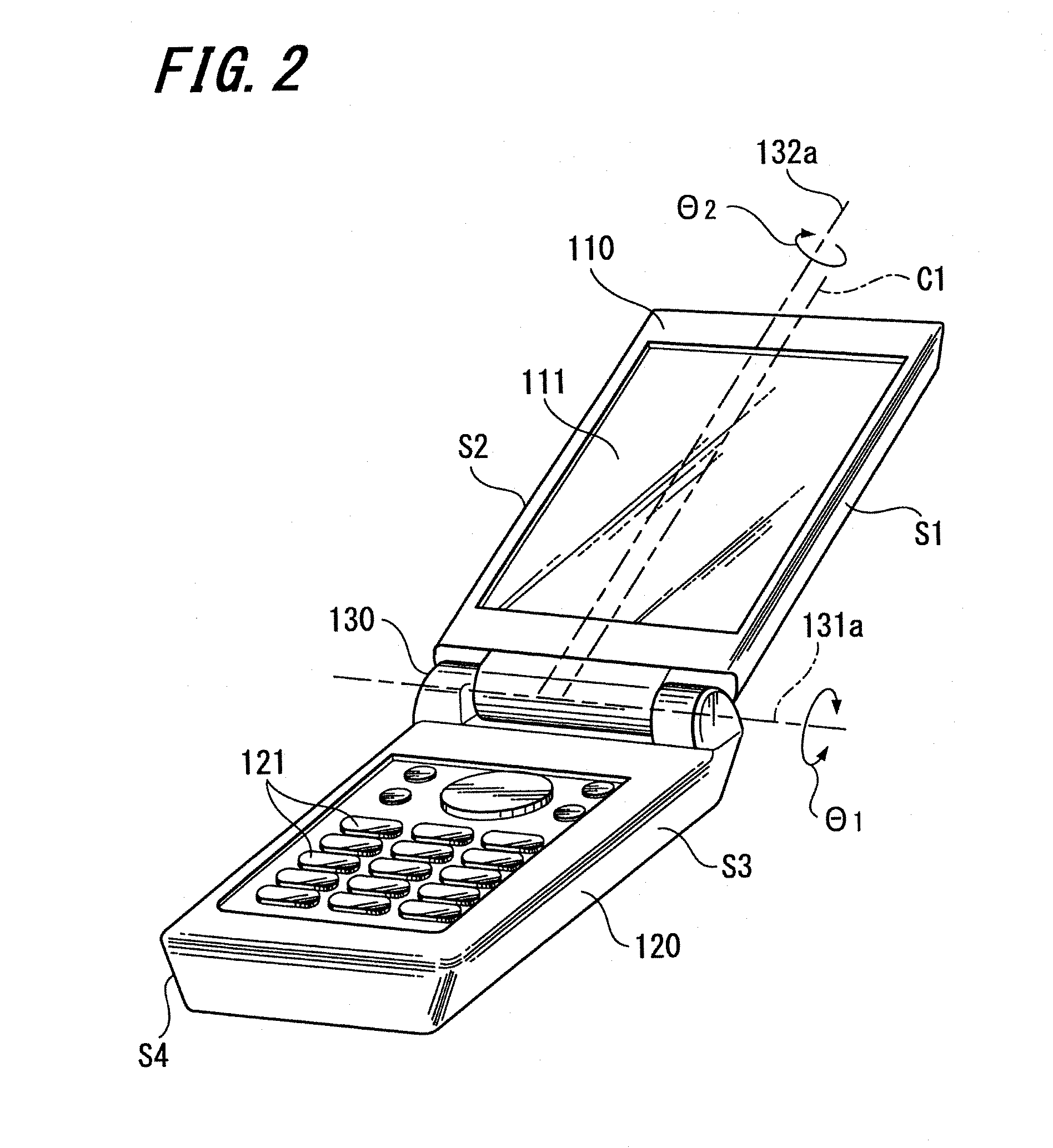 Portable terminal with rotating display