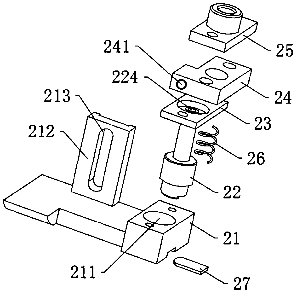 Aluminum electrolytic capacitor winding and nailing machine guide pin unloading detection device