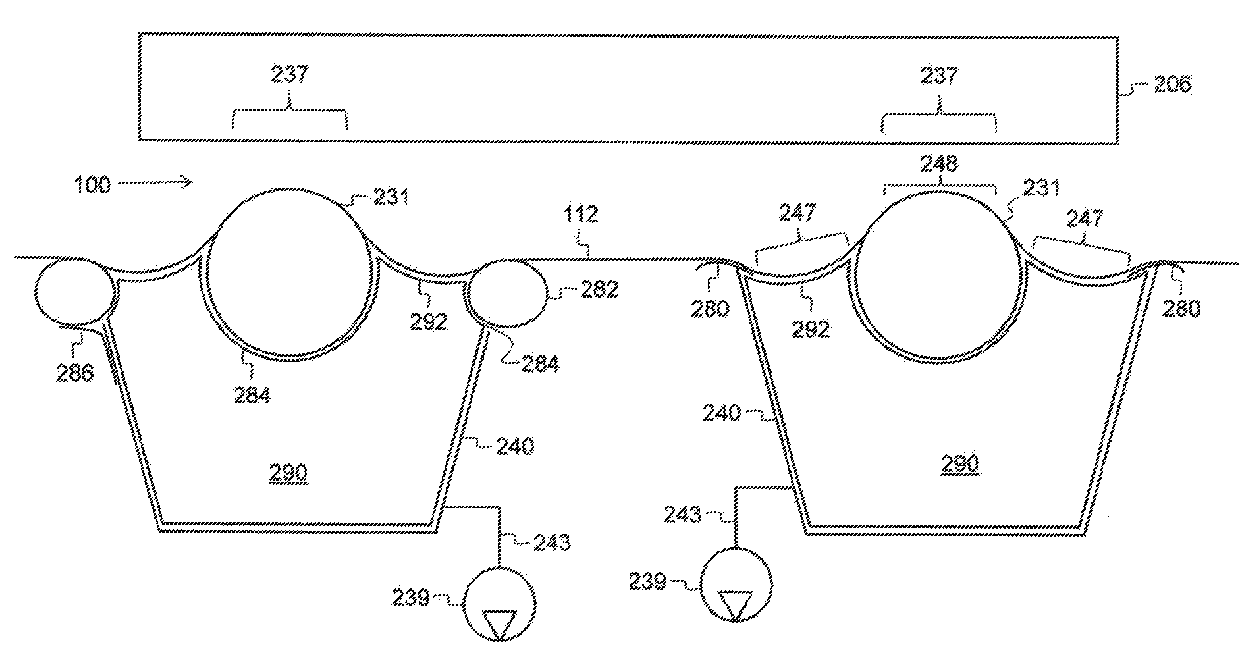 Integrated vacuum assist web transport system