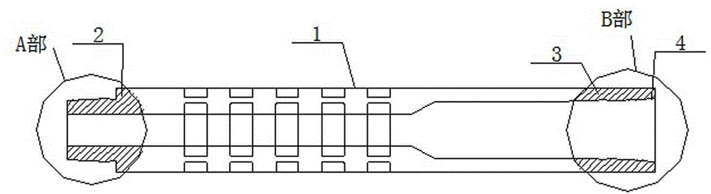 A 14-3/4 inch ultra-large diameter prospecting drill pipe