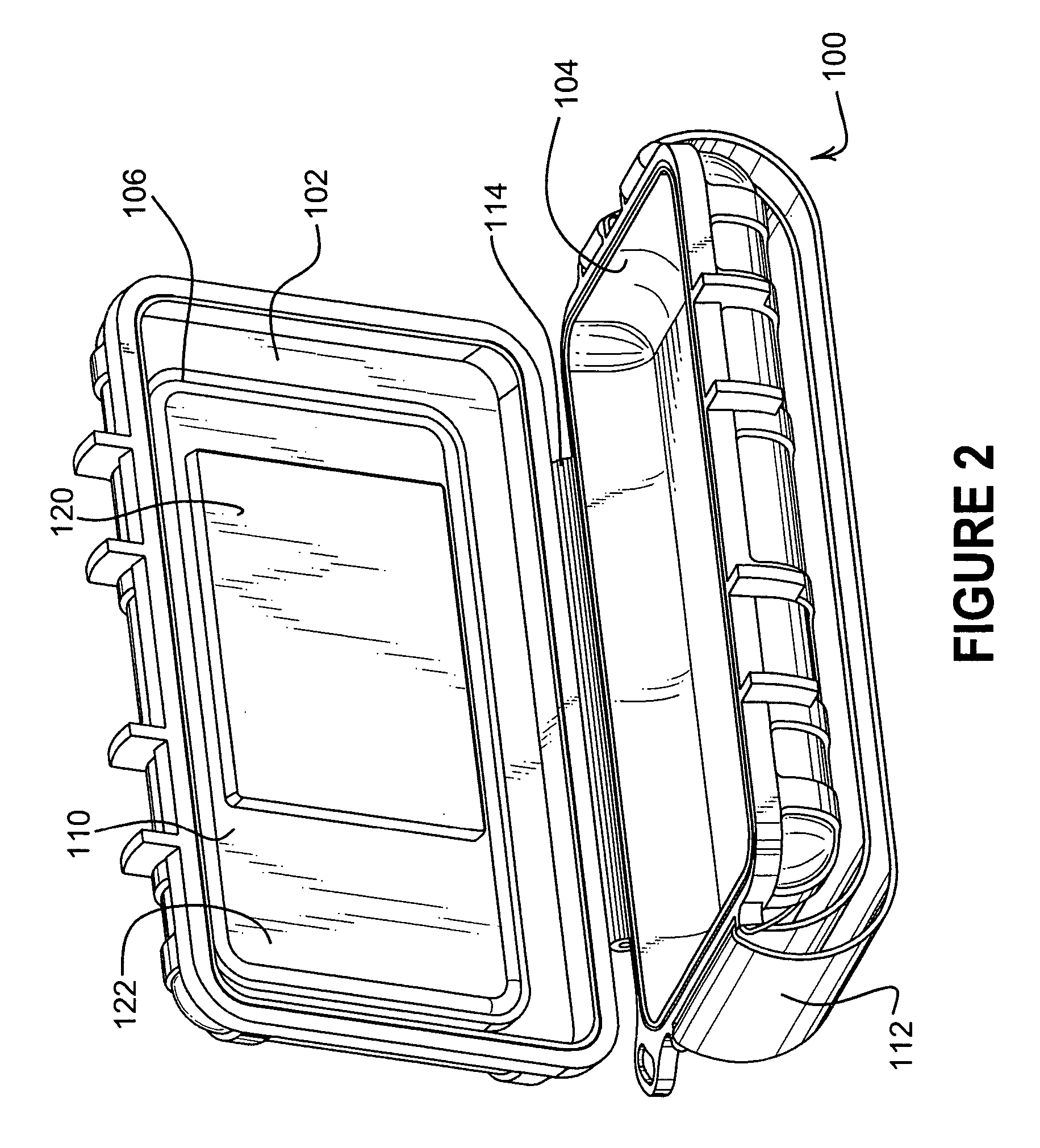 Protective enclosure and watertight adapter for an interactive flat-panel controlled device