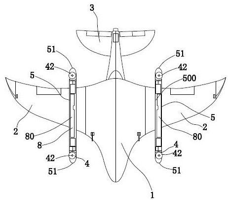 Aircraft provided with low-resistance hanging wall