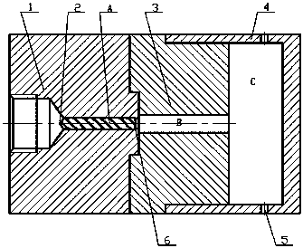 Spiral-flow type jammed cavitation device for breaking excess sludge