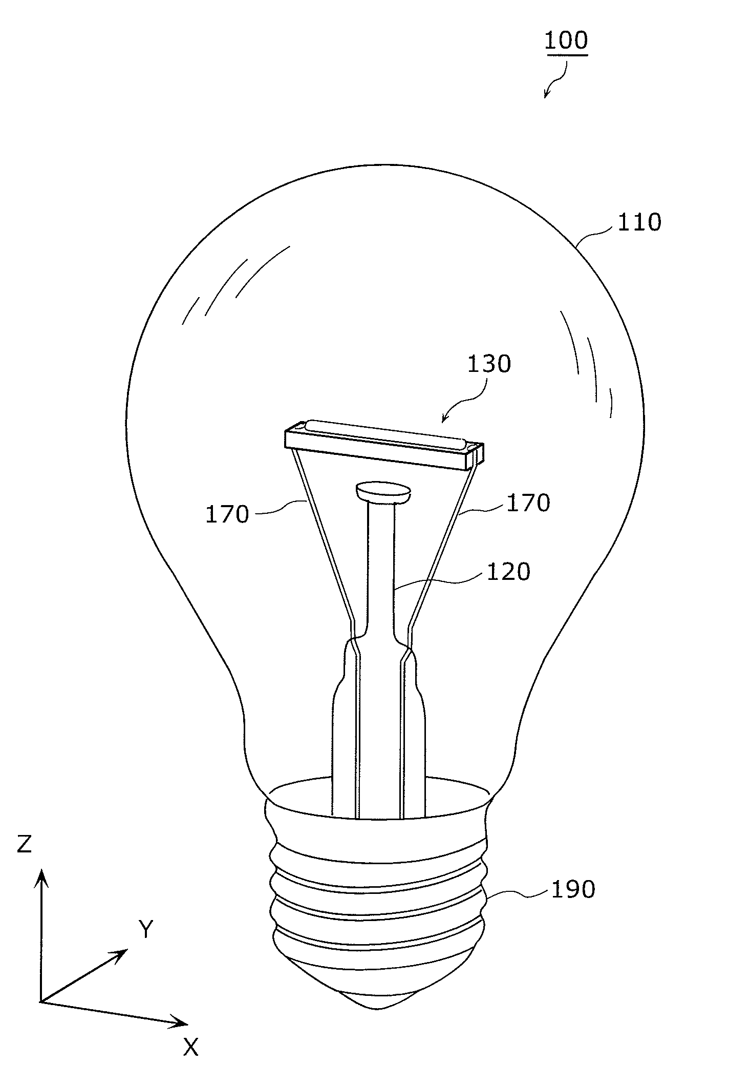 Light-emitting device, light bulb shaped lamp and lighting apparatus