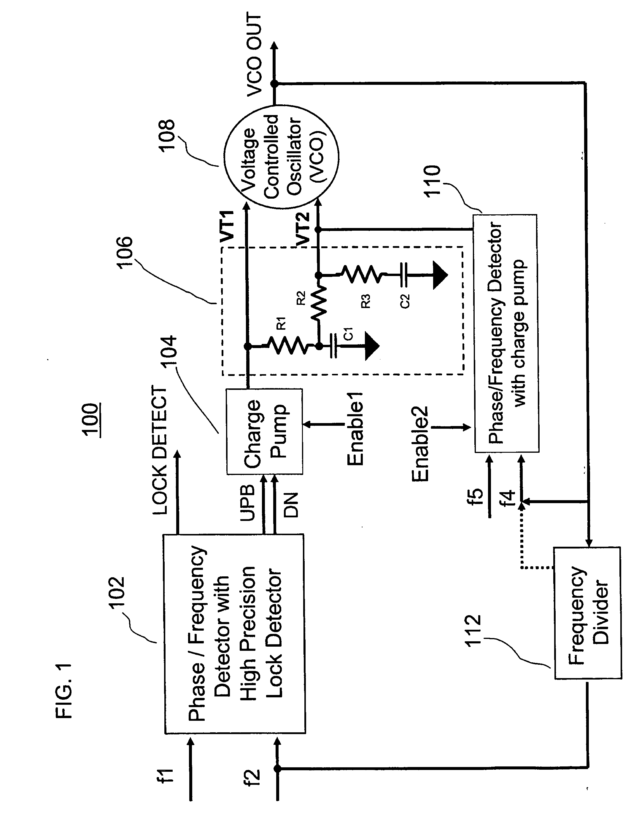 Low noise phase locked loop with a high precision lock detector