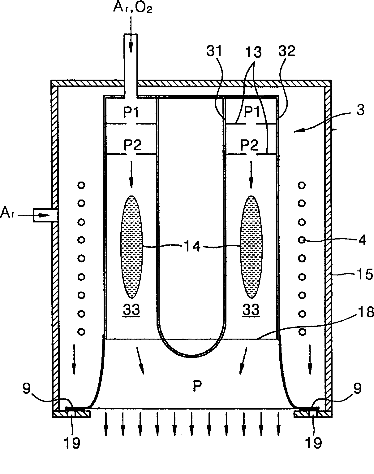 Inductive coupling type plasma device