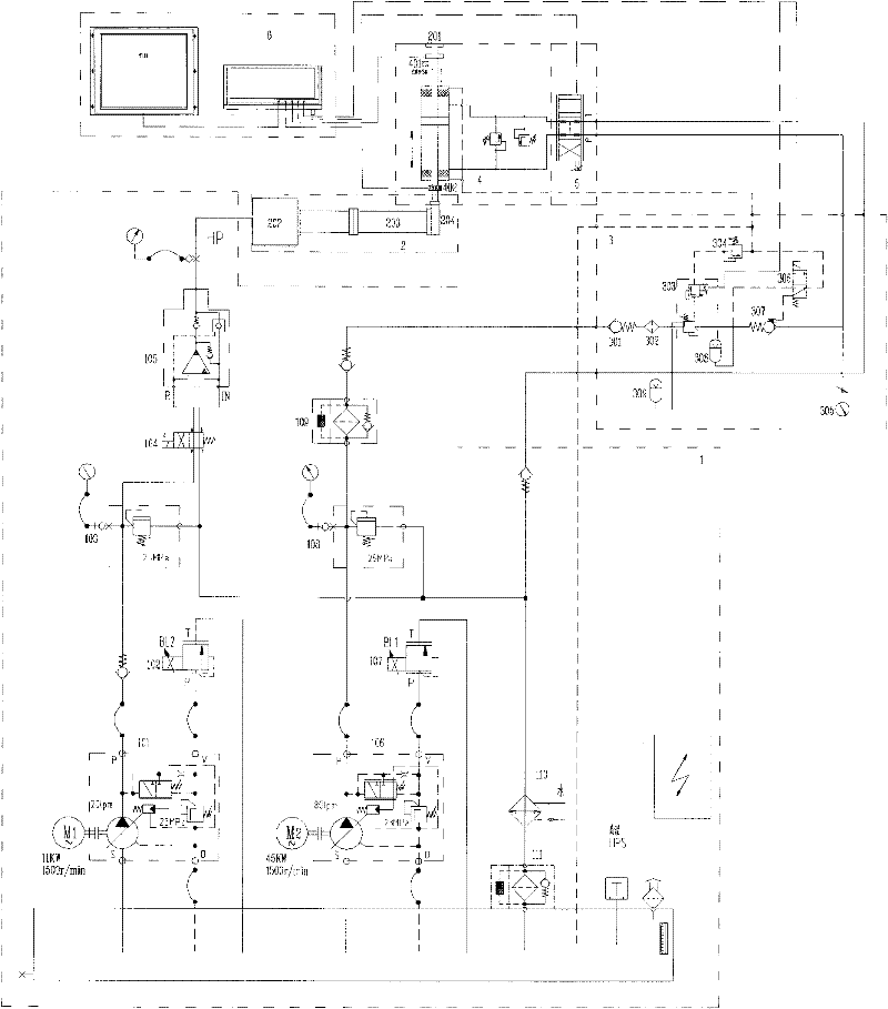 Static pressure and vibration composite test device for hydraulic tube and connecting joint thereof