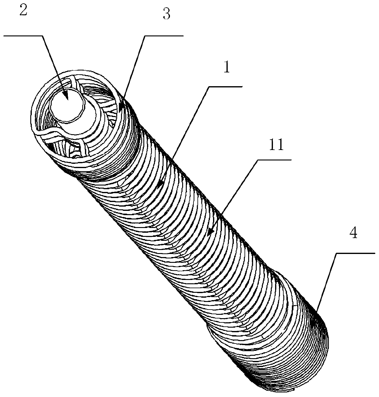 Snake bone device for endoscope and endoscope