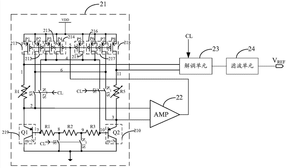 Chopping band-gap reference circuit based on CMOS process and reference voltage chip