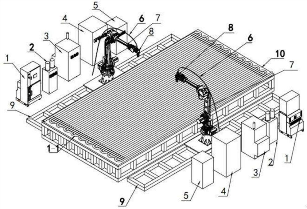 Fiber laser dual-track cladding equipment for high-parameter waste incineration boiler membrane water wall