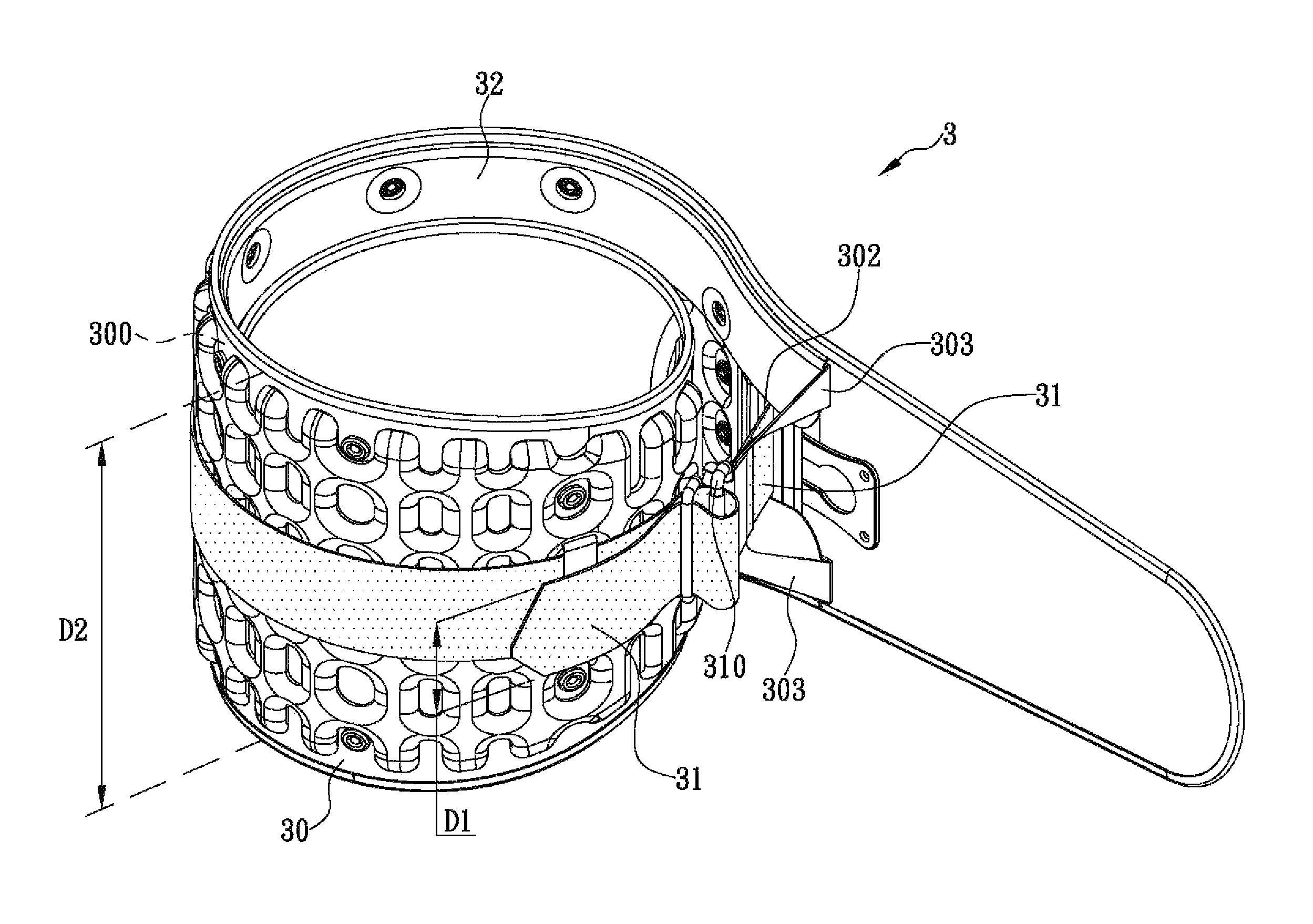 Air traction belt structure