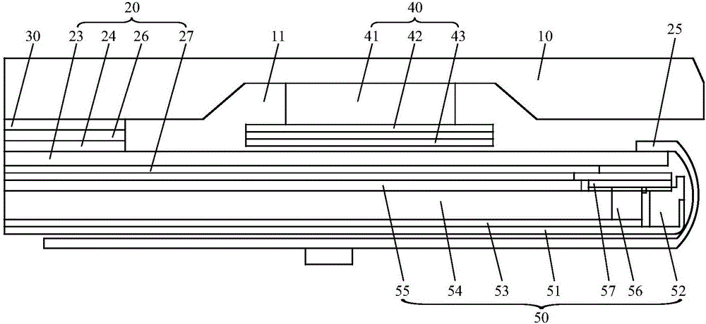 Mobile terminal touch control display structure, production method thereof, and mobile terminal