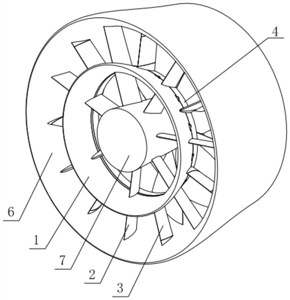 Guide pipe paddle supporting partition prewhirl flow guide device