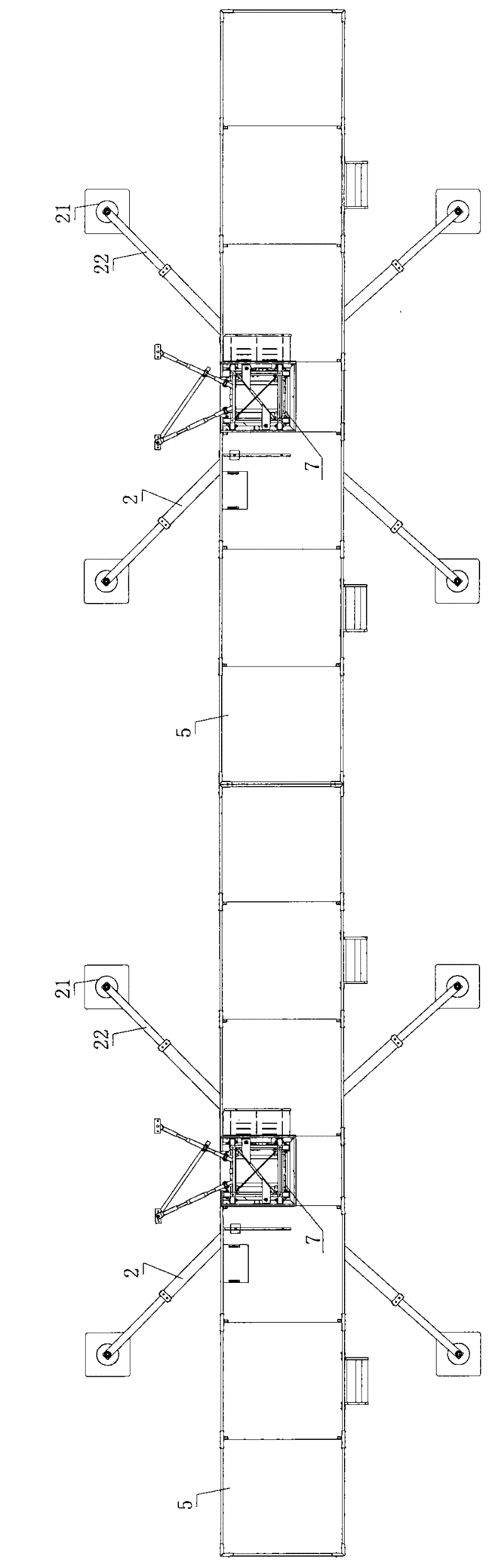 Double-pole climbing aerial working platform